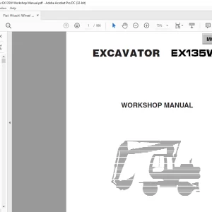 Fiat Hitachi Excavator EX135W Workshop Manual  -  PDF DOWNLOAD