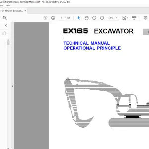 Fiat Hitachi Excavator EX165 Operational Principle Technical Manual - PDF DOWNLOAD