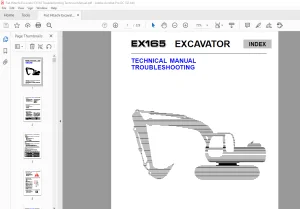 Fiat Hitachi Excavator EX165 Troubleshooting Technical Manual - PDF DOWNLOAD