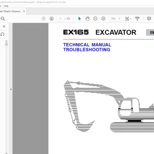 Fiat Hitachi Excavator EX165 Troubleshooting Technical Manual - PDF DOWNLOAD