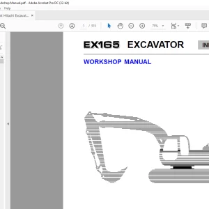 Fiat Hitachi Excavator EX165 Workshop Manual -  PDF DOWNLOAD