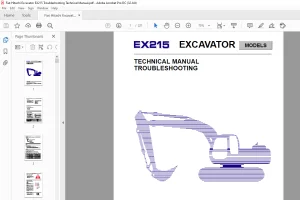 Fiat Hitachi Excavator EX215 Troubleshooting Technical Manual - PDF DOWNLOAD
