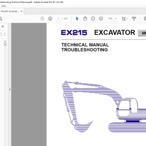 Fiat Hitachi Excavator EX215 Troubleshooting Technical Manual - PDF DOWNLOAD