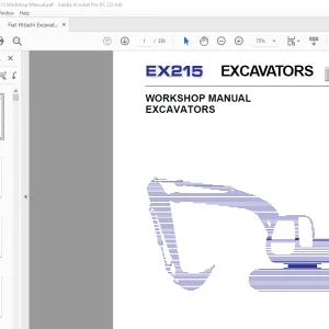 Fiat Hitachi Excavator EX215 Workshop Manual  - PDF DOWNLOAD