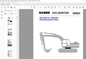 Fiat Hitachi Excavator EX255 Troubleshooting Technical Manual - PDF DOWNLOAD