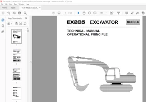 Fiat Hitachi Excavator EX285 Operational Principle Technical Manual - PDF DOWNLOAD