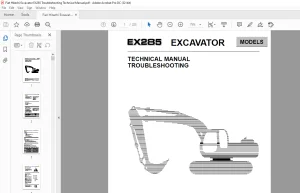 Fiat Hitachi Excavator EX285 Troubleshooting Technical Manual - PDF DOWNLOAD
