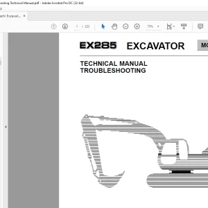 Fiat Hitachi Excavator EX285 Troubleshooting Technical Manual - PDF DOWNLOAD
