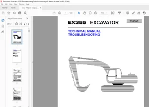 Fiat Hitachi Excavator EX355 Troubleshooting Technical Manual  - PDF DOWNLOAD