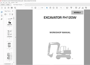Fiat Hitachi Excavator FH120W Workshop Manual -  PDF DOWNLOAD