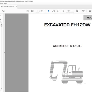 Fiat Hitachi Excavator FH120W Workshop Manual -  PDF DOWNLOAD