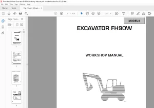 Fiat Hitachi Excavator FH90W Workshop Manual - PDF DOWNLOAD