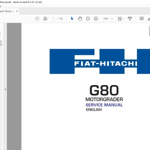 Fiat Hitachi Motor Grader G80 Service Manual  - PDF DOWNLOAD