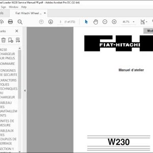 Fiat Hitachi W230 Manuel d’atelier -  PDF DOWNLOAD  (Spanish)