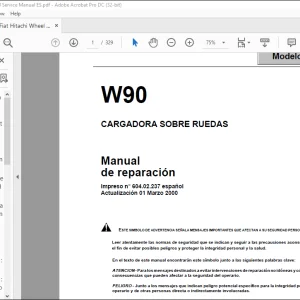 Fiat Hitachi  W90 CARGADORA SOBRE RUEDAS Manual de reparación  - PDF DOWNLOAD (Spanish)