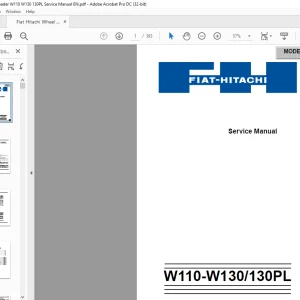 Fiat Hitachi WHEEL LOADER W110-W130 130PL Service Manual  -  PDF DOWNLOAD
