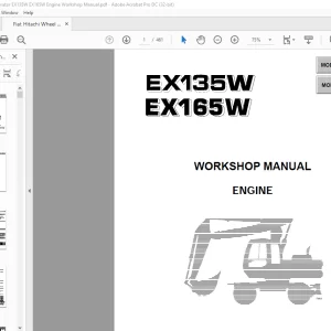 Fiat Hitachi Wheel Excavator EX135W EX165W Engine Workshop Manual - PDF DOWNLOAD