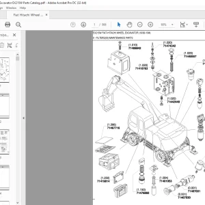 Fiat Hitachi Wheel Excavator EX215W Parts Catalog Manual  - PDF DOWNLOAD