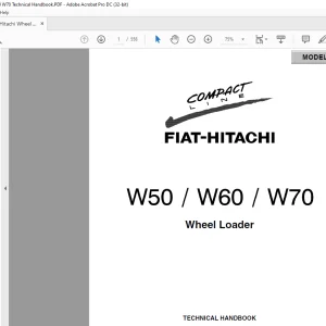 Fiat Hitachi Wheel Loader W50 W60 W70 TECHNICAL HANDBOOK MANUAL - PDF DOWNLOAD