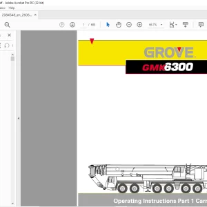 Grove Crane 6300 Carrier & Superstructure Operating Instruction Manual 2084548 - PDF DOWNLOAD