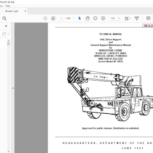 Grove Crane AP 308T WAREHOUSE CRANE 10,000 LB. CAPACITY, M469 WHEELED DIESEL Powered Service Manual - PDF DOWNLOAD