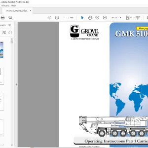 Grove Crane GMK 5100 Carrier & Superstructure Operating Instruction Manual 2084575 - PDF DOWNLOAD