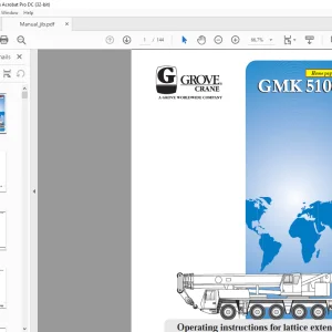 Grove Crane GMK 5100 Lattice Extension Operating Instruction Manual 2084545 - PDF DOWNLOAD