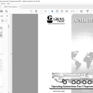 Grove Crane GMK 5180 Superstructure Operating Instruction Manual 2084513 - PDF DOWNLOAD