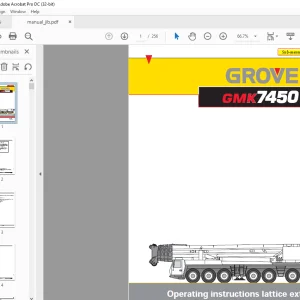 Grove Crane GMK 7450 Lattice Extension Operating Instruction Manual 2084730 - PDF DOWNLOAD