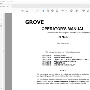 Grove Crane RT760E Operator's Manual 226-03 - PDF DOWNLOAD