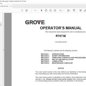 Grove Crane RT875E Operator's Manual - PDF DOWNLOAD