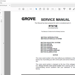 Grove Crane RT875E Service Manual 071-02 - PDF DOWNLOAD
