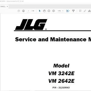 Grove JLG VM 3242E VM 2642E Service & Maintenance Manual PN 31210043 - PDF DOWNLOAD