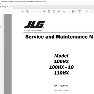 JLG 100HX 100HX+10 110HX Service & Maintenance Manual 3120636 - PDF DOWNLOAD