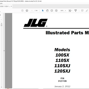 JLG 100SX 110SX 110SXJ 120SXJ Illustrated Parts Manual 3121106 - PDF DOWNLOAD