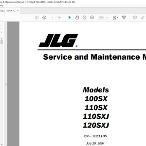 JLG 100SX 110SX 110SXJ 120SXJ Service & Maintenance Manual 3121105  - PDF DOWNLOAD