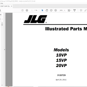 JLG 10VP 15VP 20VP Illustrated Parts Manual 3120729 - PDF DOWNLOAD