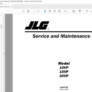 JLG 10VP 15VP 20VP Service & Maintenance Manual 3120728 - PDF DOWNLOAD
