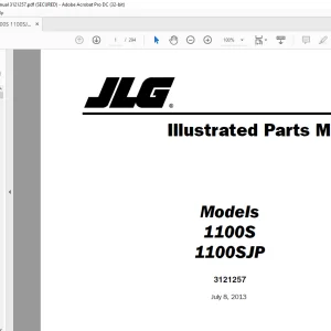 JLG 1100S 1100SJP Illustrated Parts Manual 3121257 - PDF DOWNLOAD