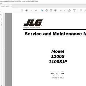 JLG 1100S 1100SJP Service & Maintenance Manual 3121256 - PDF DOWNLOAD