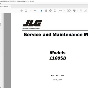 JLG 1100SB Service & Maintenance Manual 3121265 - PDF DOWNLOAD