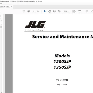 JLG 1200SJP 1350SJP Service & Maintenance Manual 3121142 - PDF DOWNLOAD