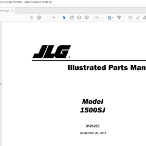 JLG 1200SJP 1500SJ Illustrated Parts Manual 3121263 - PDF DOWNLOAD