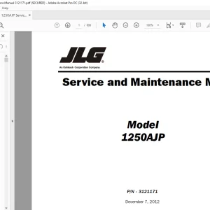 JLG 1250AJP Service & Maintenance Manual 3121171 - PDF DOWNLOAD