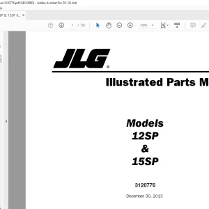 JLG 12SP & 15SP Illustrated Parts Manual 3120776 - PDF DOWNLOAD