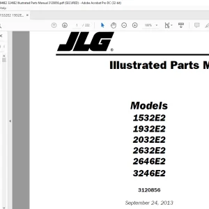 JLG 1532E2 1932E2 2032E2 2632E2 2646E2 3246E2 Illustrated Parts Manual 3120856 - PDF DOWNLOAD