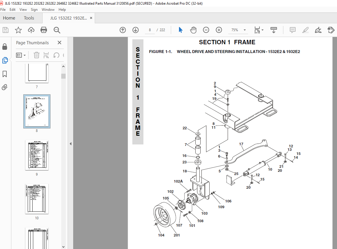 JLG 1532E2 1932E2 2032E2 2632E2 2646E2 3246E2 Illustrated Parts Manual ...