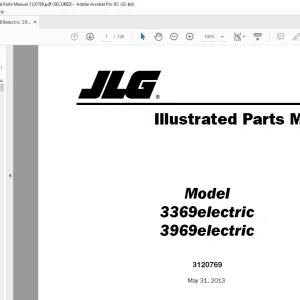 JLG 3369electric 3969electric Illustrated Parts Manual 3120769 - PDF DOWNLOAD