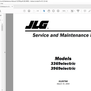 JLG 3369electric & 3969electric Service & Maintenance Manual 3120768 - PDF DOWNLOAD
