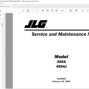 JLG 450A 450AJ Service & Maintenance Manual 3120869 - PDF DOWNLOAD